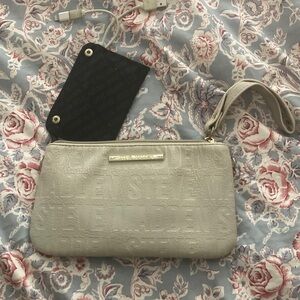 Steve Madden Textured Cream Wristlet